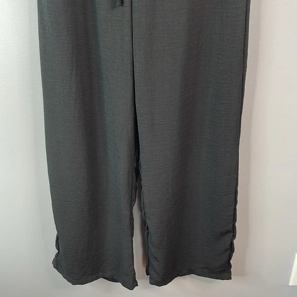 FOREVER 21 NWT Contemporary High Waist Wide Leg Pants Black Elastic Drawstring M - Picture 4 of 10